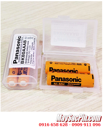 Panasonic BK80AAAB, Pin sạc 1.2v AAA750mAh Panasonic BK80AAAB chính hãng (Box 2viên)